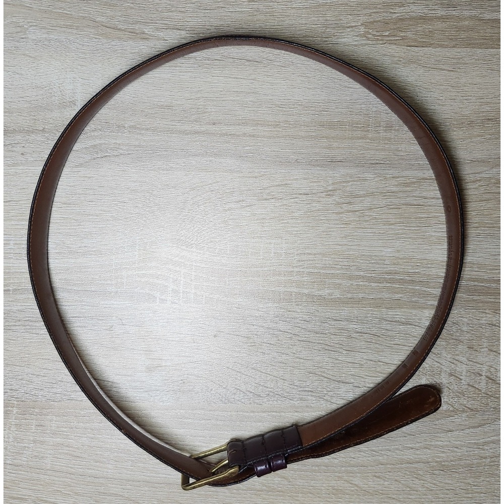 Vintage Coach 5800 Men's Burgundy Leather Belt Size 38 Solid Brass USA
